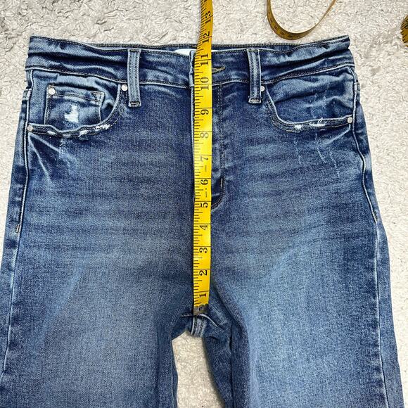 Petra153 Straight Leg High Rise Jeans Light Distress High-Quality Denim Sz: 7/27 - Picture 4 of 9